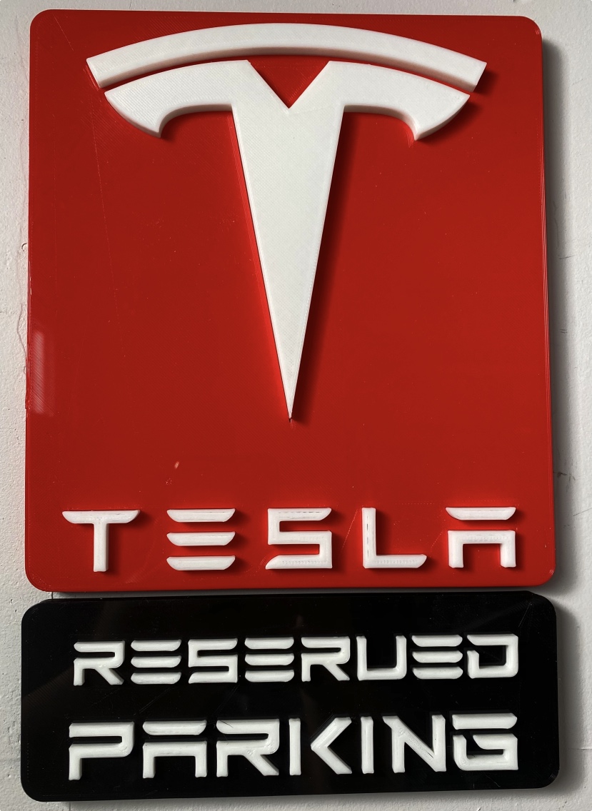 Tesla Reserved Parking Sign Art