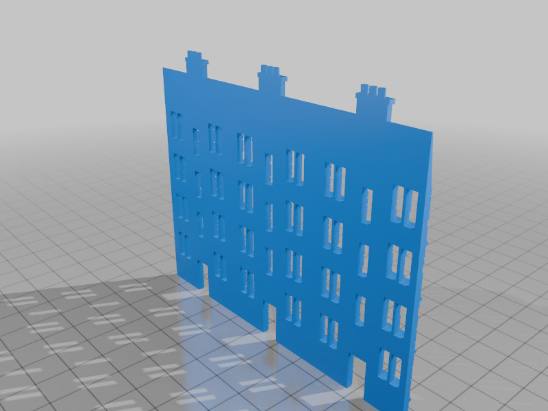 Ultra low-relief buildings for n-scale backscene