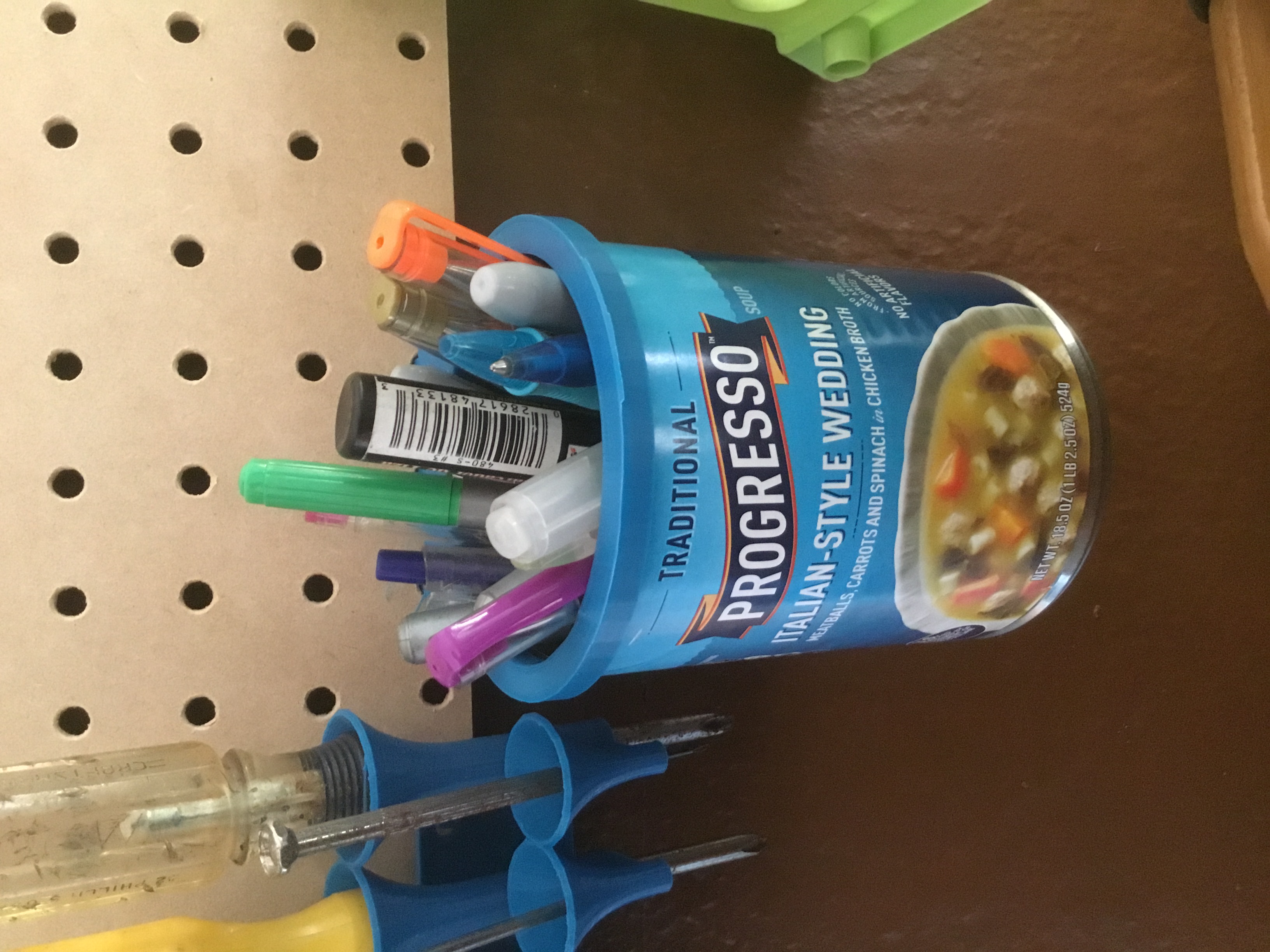 Soup Can Pegboard Holder