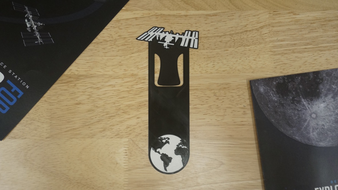 ISS orbiting Earth Bookmark