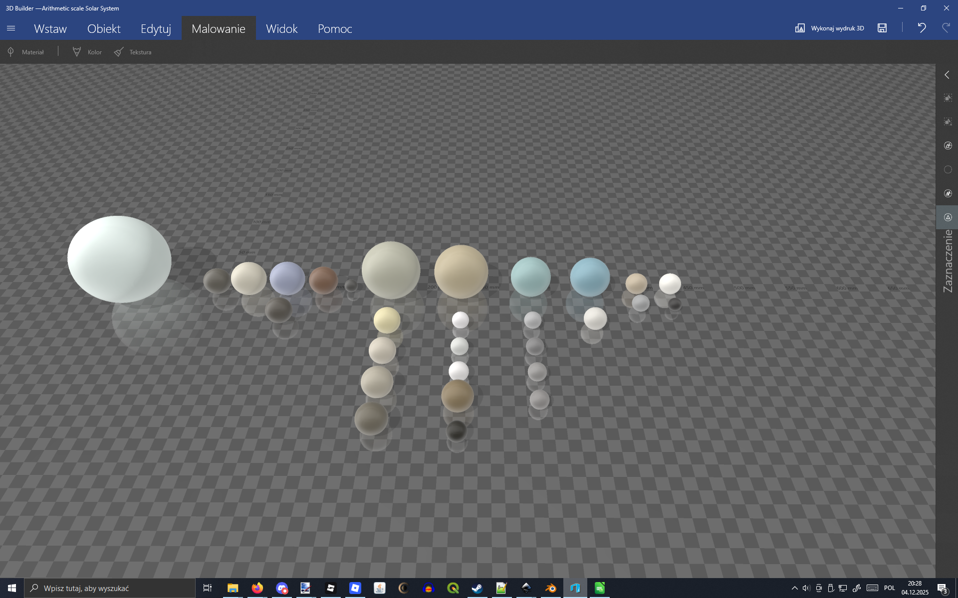 Logarithmic scale Solar System