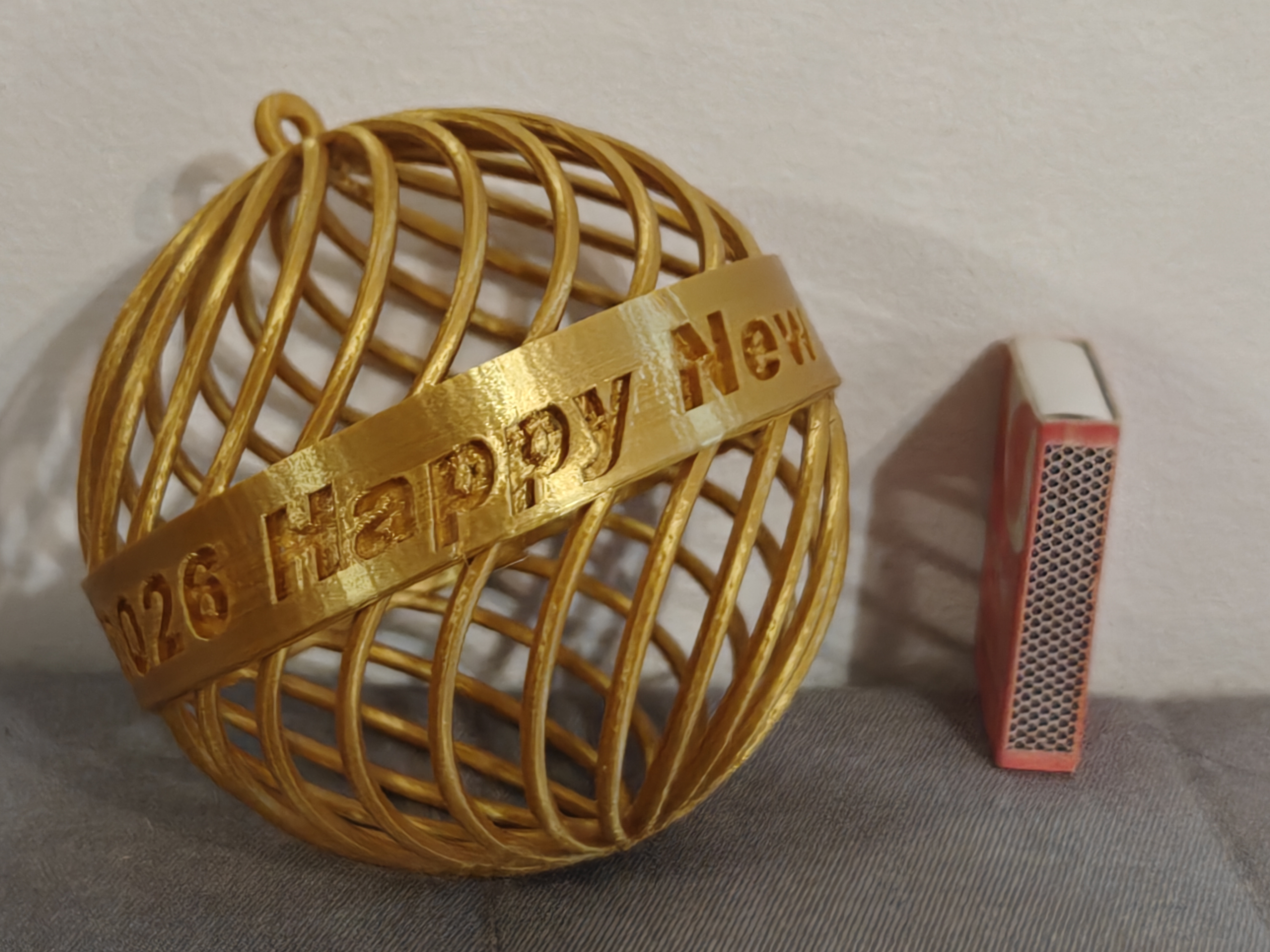 Christmas tree decoration (ball) with text, diameter 100 mm (f3d)