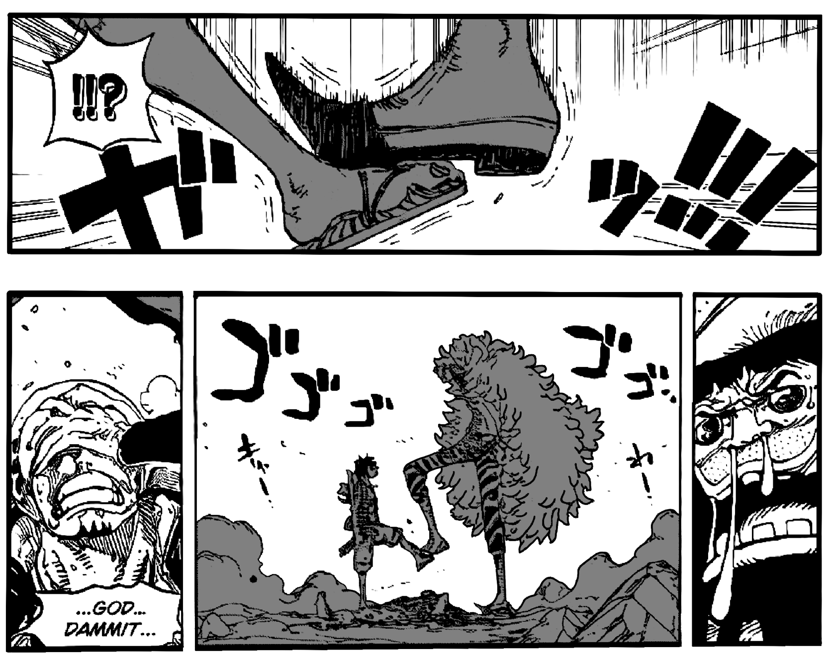 Luffy vs. Donquixote Doflamingo - One Piece Manga Panel