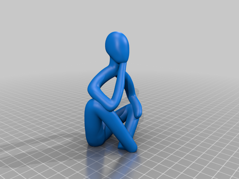 Abstract Thinker Sculpture - No Supports