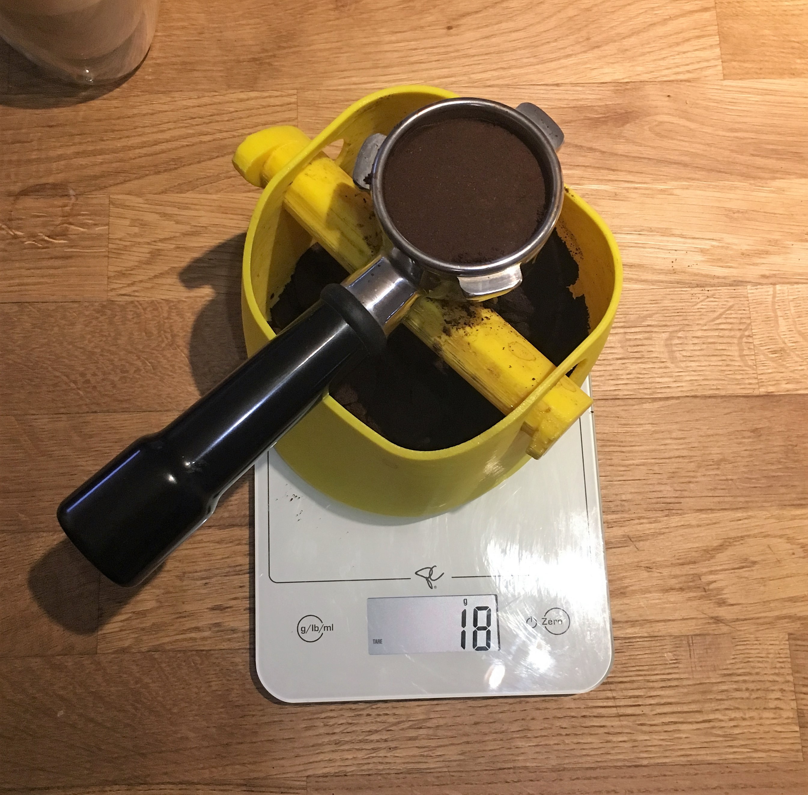 Knockbox + 54mm Portafilter Holder (for weighting coffee)
