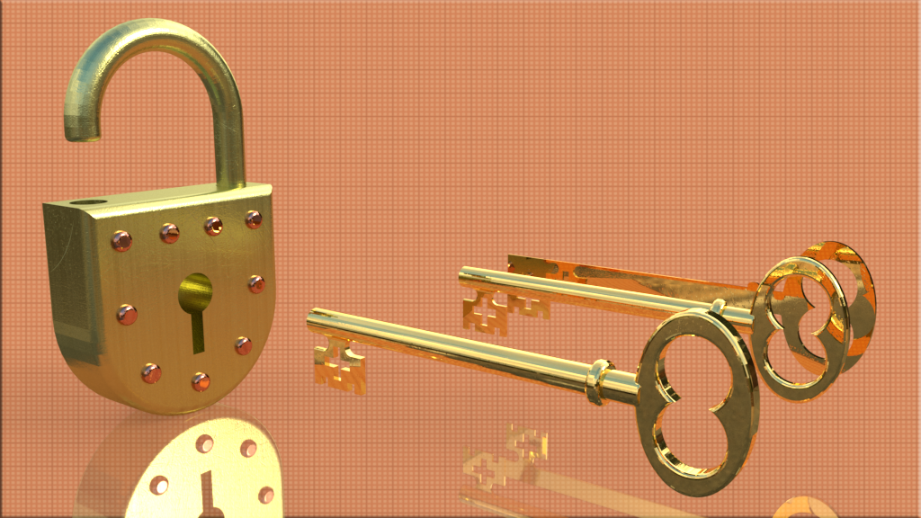 Padlock with Old Fashioned Key
