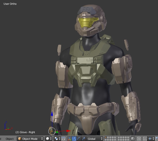 Halo Reach - Noble 6 - Mark 5 armor set including Helmet