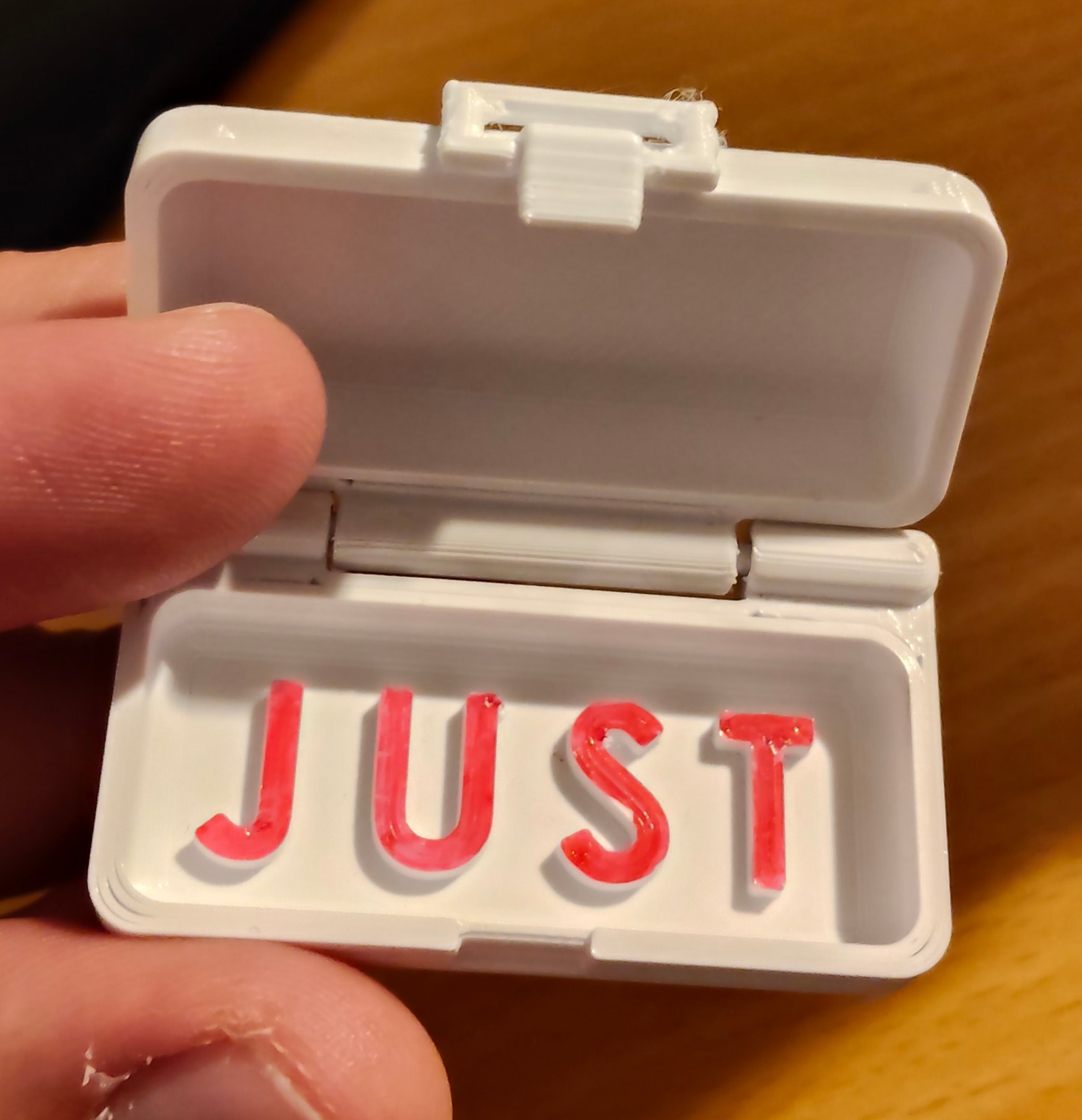 Just in Case - PRINT IN PLACE - filament hinge