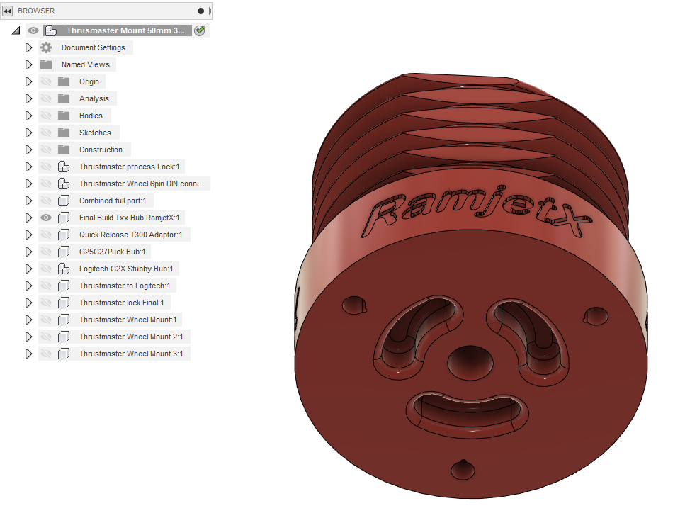 RamjetX Thrustmaster 50mm Hub Adaptor *Updated 04/06/2020*