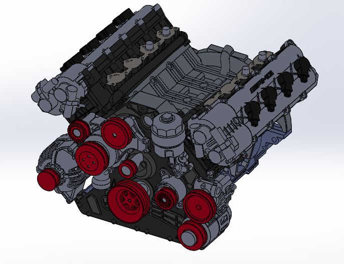 Detailed V8 Engine (AMG M 159)