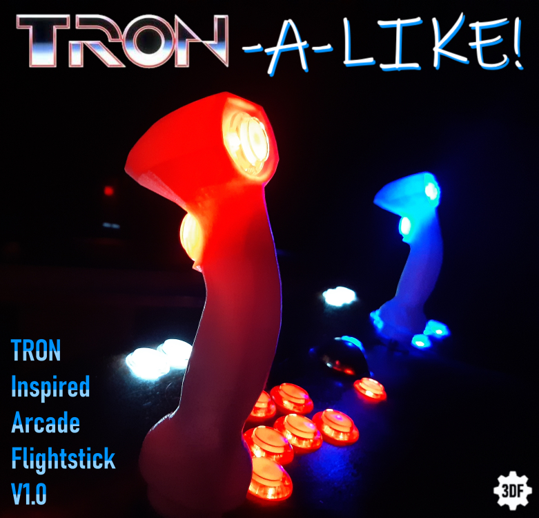 Tron Arcade Digital Flightstick V1.1 - STL Version!