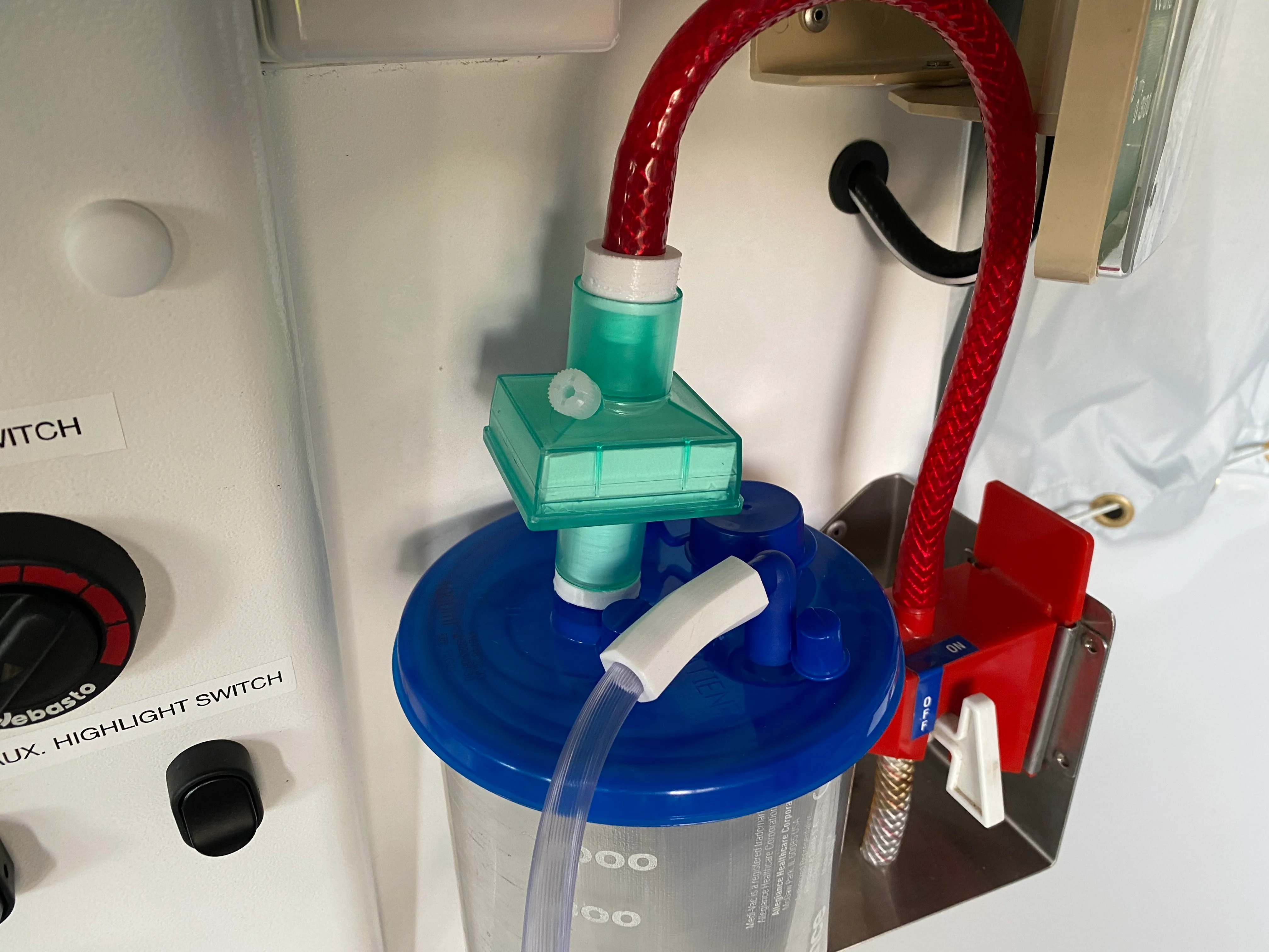 Viral Filter Adaptor for EMS vehicle suction (Ambulance and Helicopter)