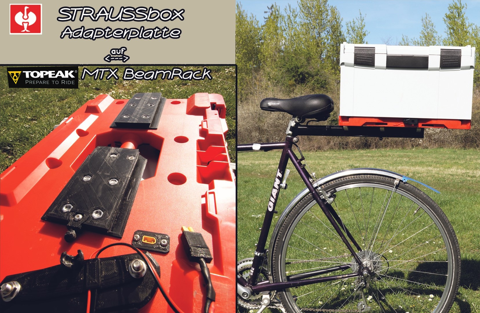 STRAUSSbox / metaBOX auf Topeak MTX BeamRack