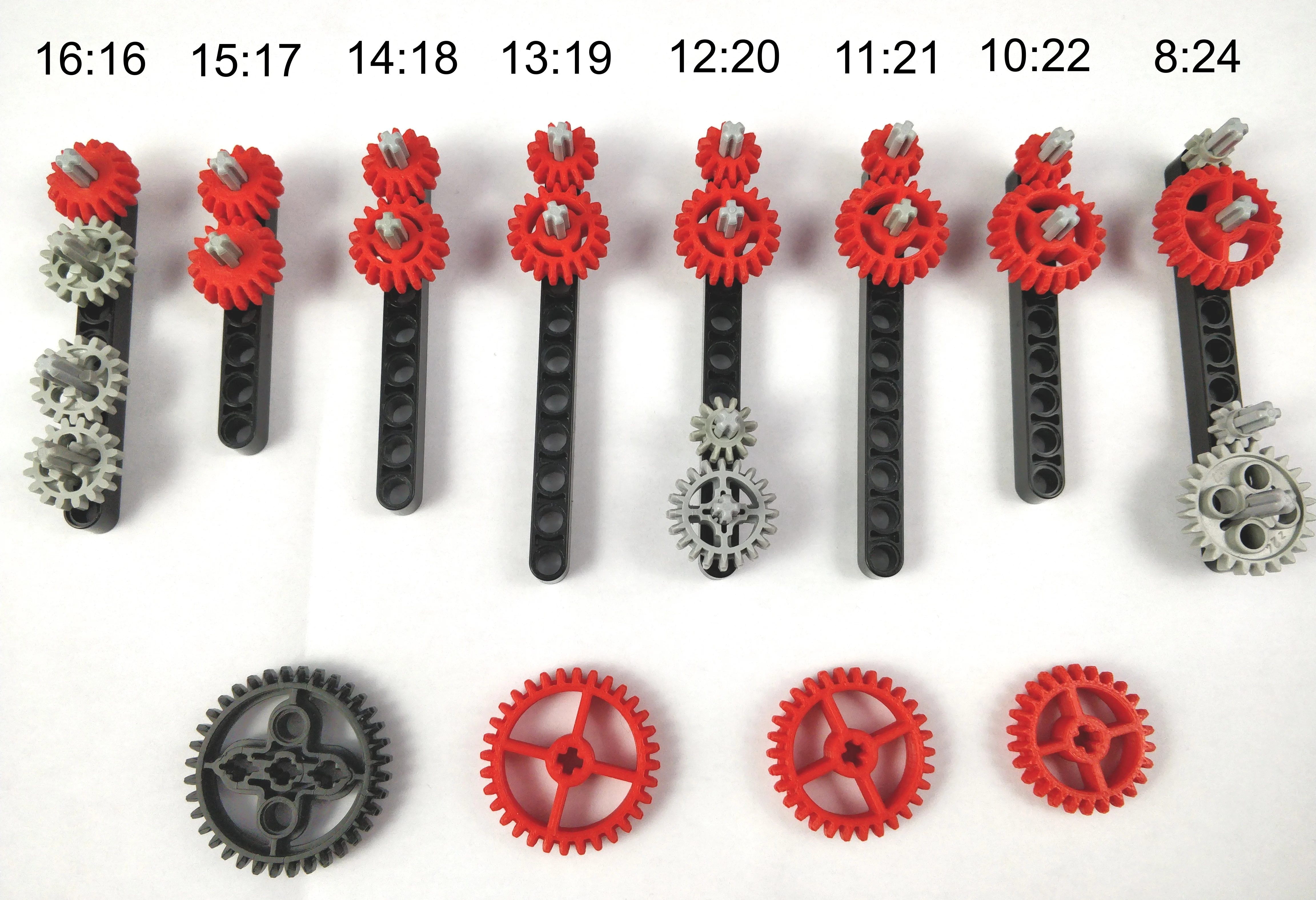 Lego Technic compatible gears with custom sizes