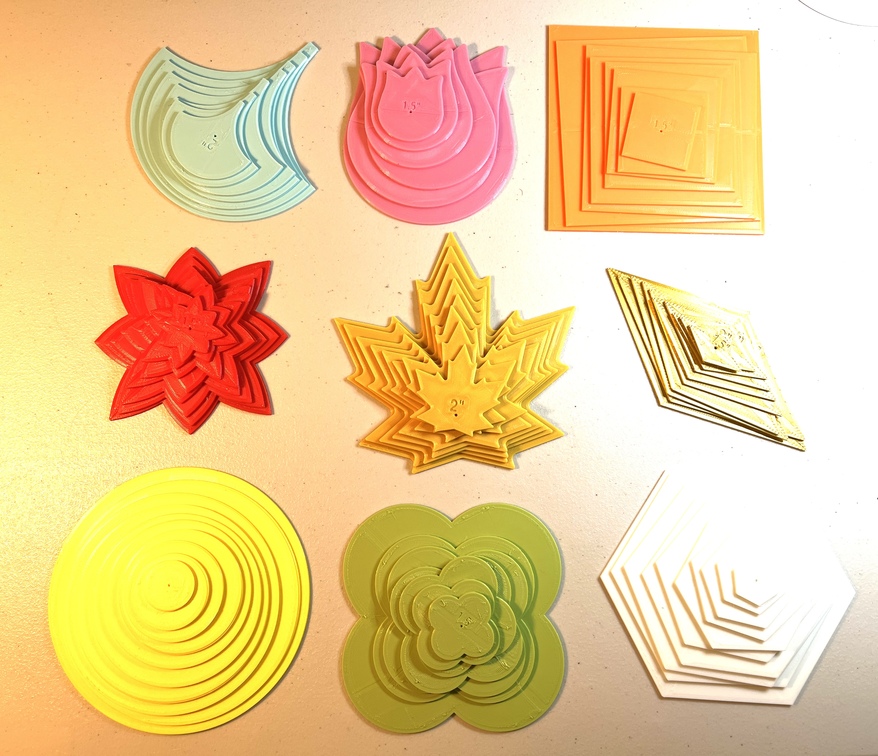 Circles/Squares/Hexagons/Polygons/Diamonds Stencils/Templates for Quilting or Art
