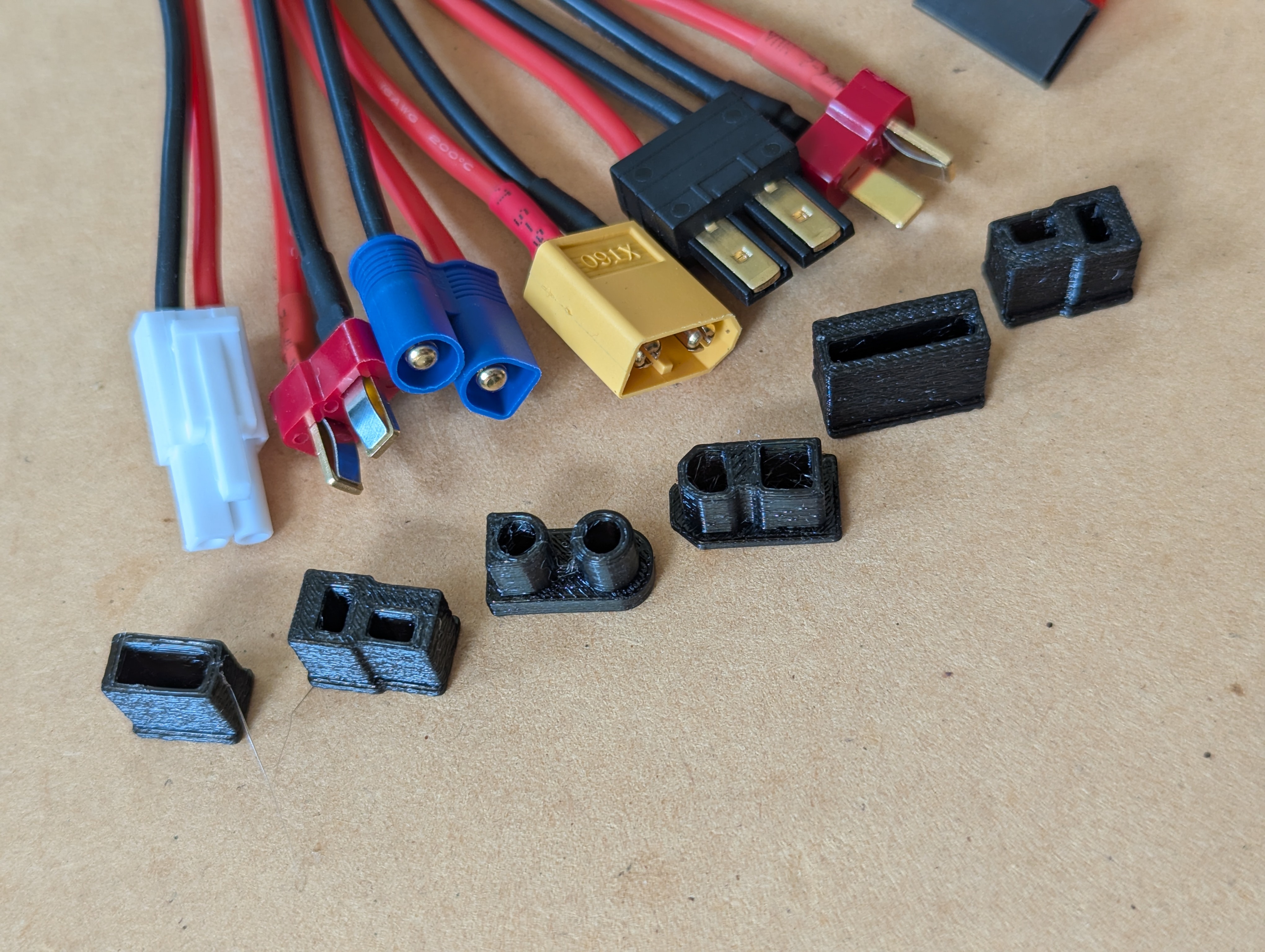 Caps (TPU) for 8in1 charging cable  (Deans/T-plug, XT60, Tamiya Mini, TRX, EC3) and XT30 F