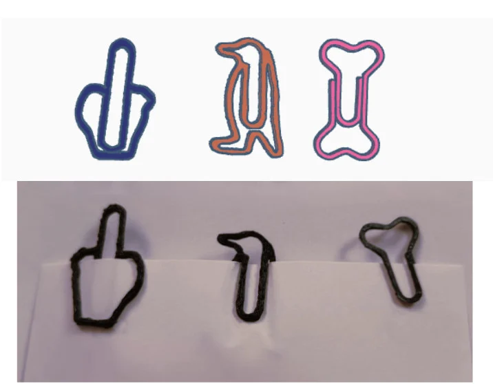 Funny Paper Clips - Penguin (Tux), Dog Bone, Finger