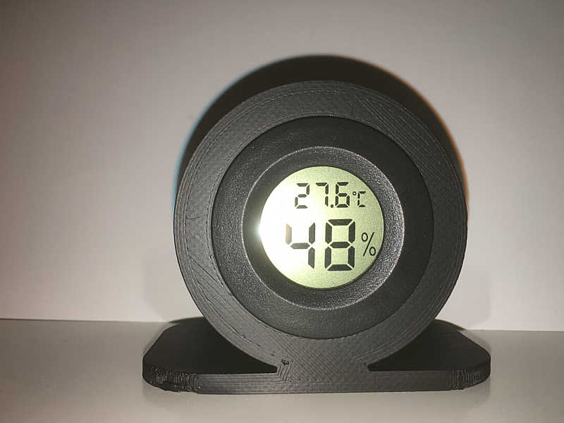 Mini LCD Display Round Digital Hydrometer Thermometer Stand