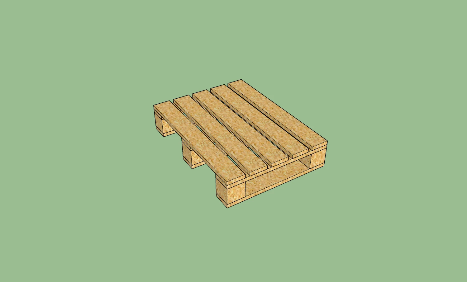 Wooden pallet in common scales