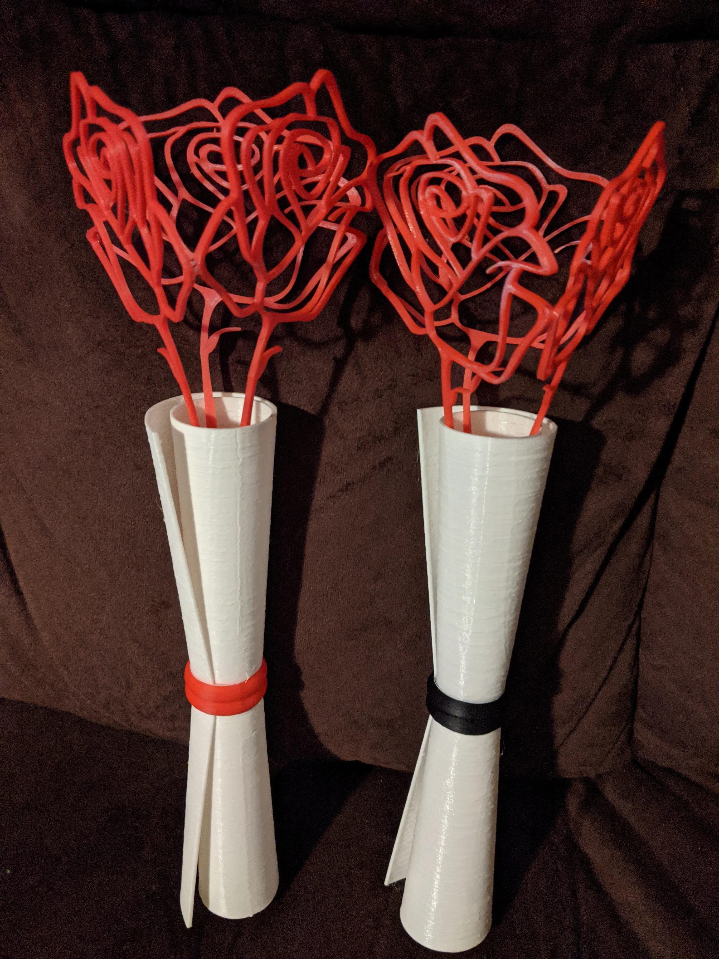 Graduation diploma bud vase with rose picture holders
