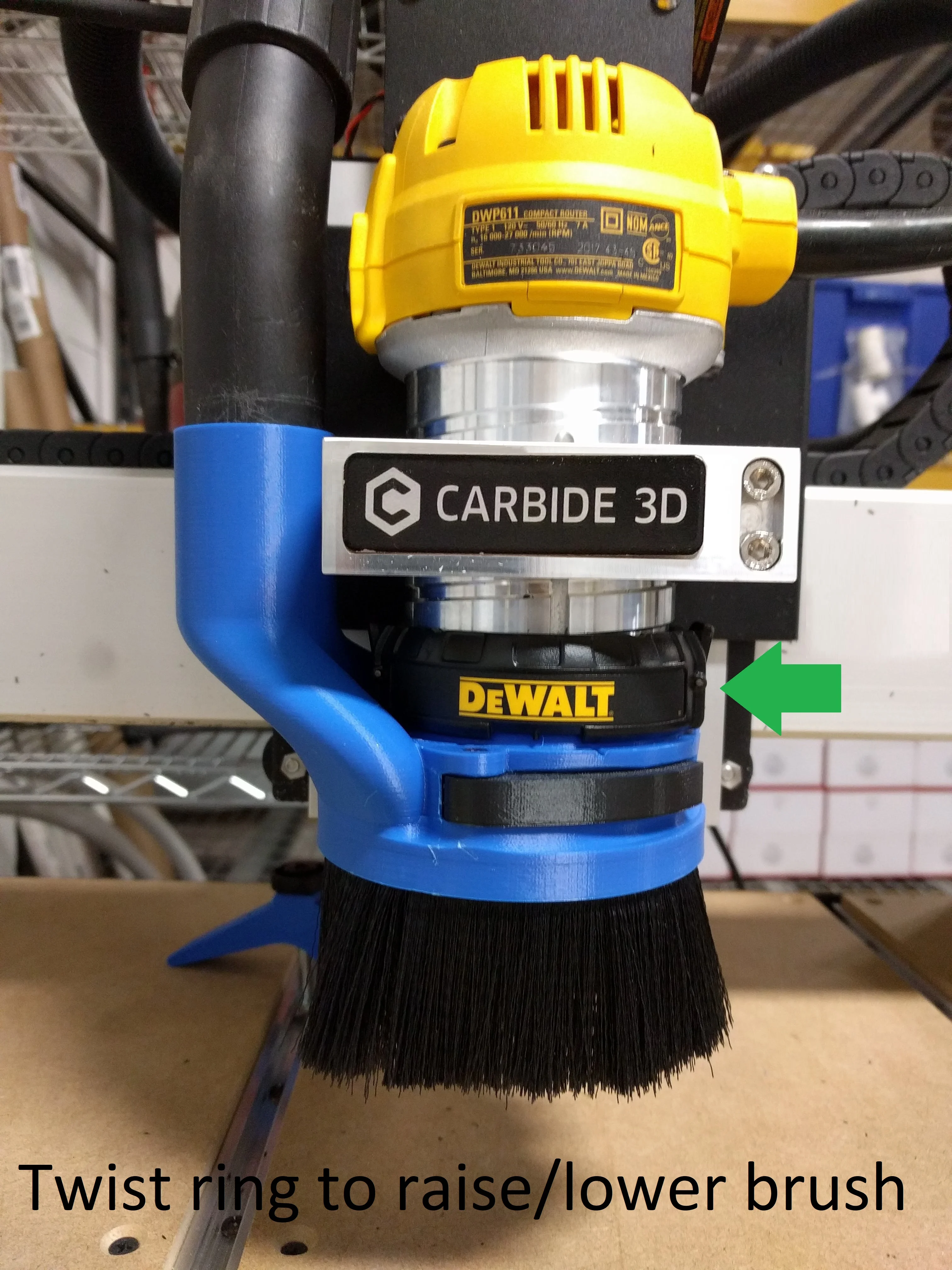Adjustable Height CNC Dust Shoe for DeWalt 611