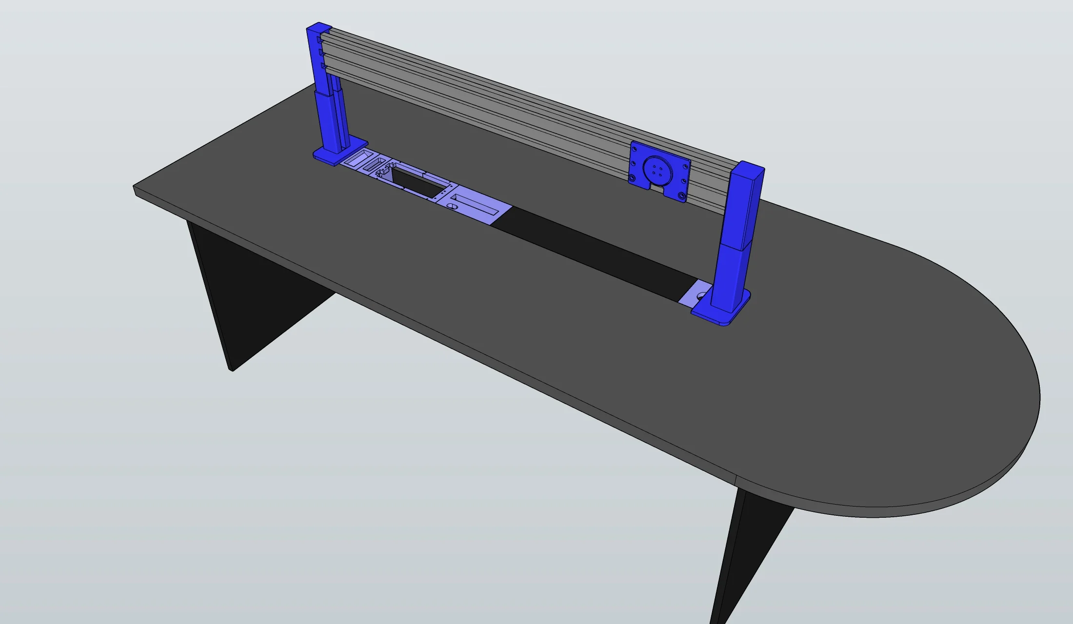 My ultimate gaming desk with rail system and modular connection slots