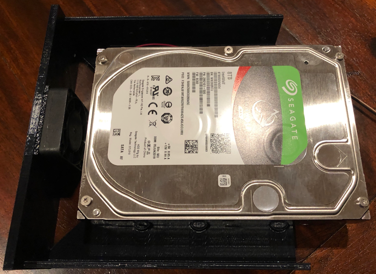 5.25" to 3.5" adaptor with fan in faceplate