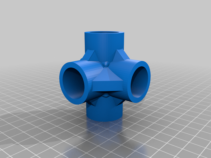1/2 in PVC fitting, 4 way edge
