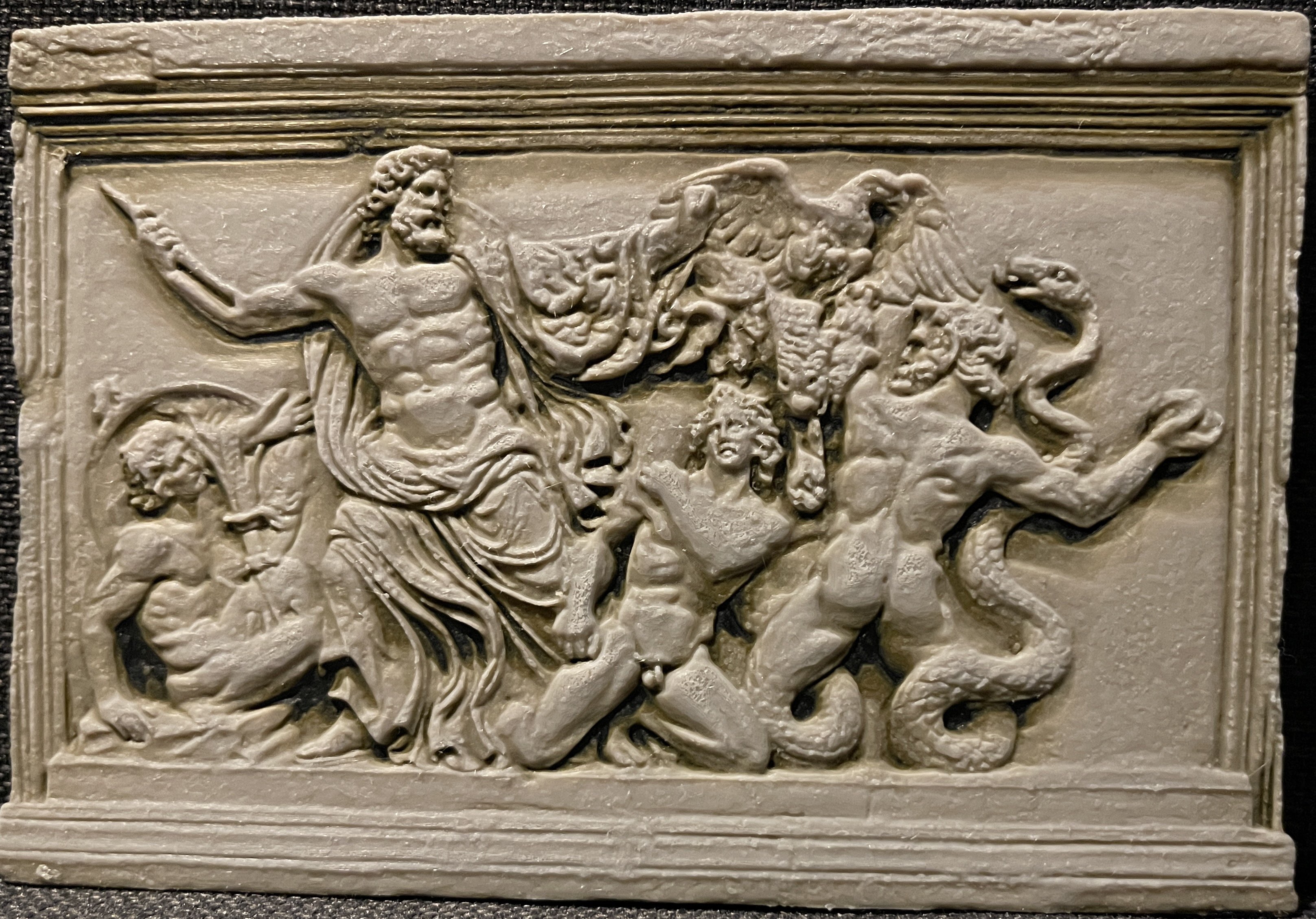 Zeus and the Giants (Stone Carving) - Hueforge Print