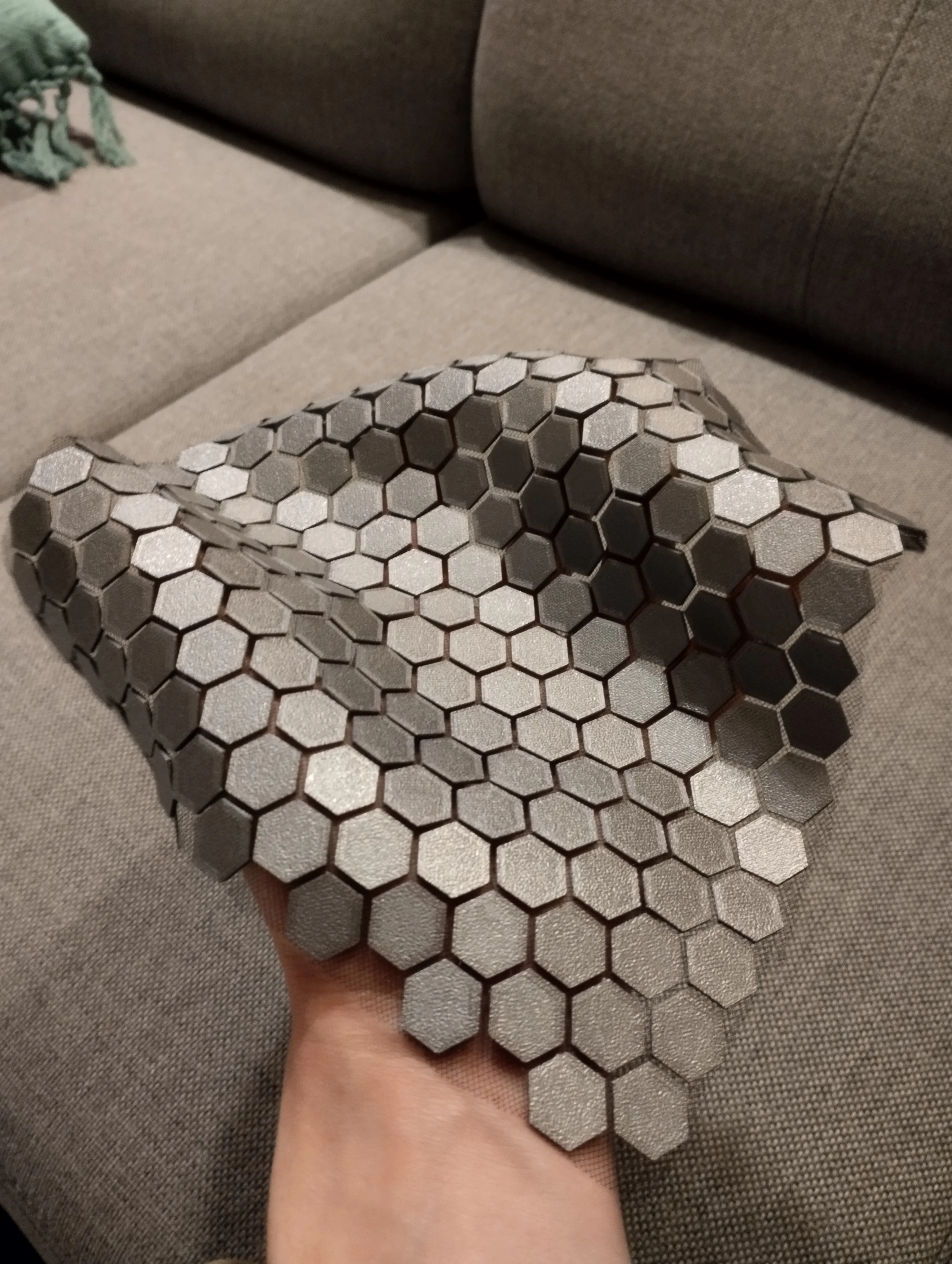 Hexagons on fabric (195 hexagons)