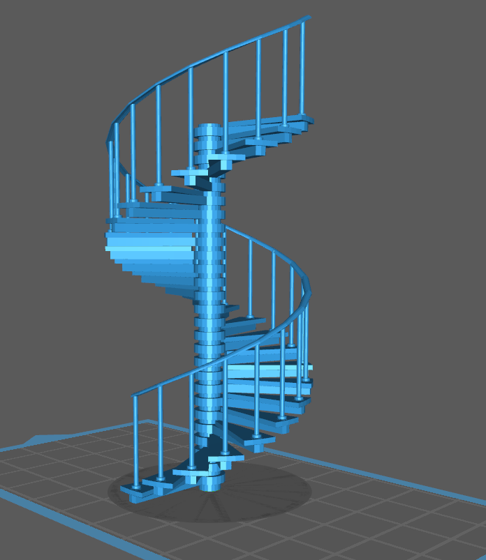 spiral staircase low and hight detail