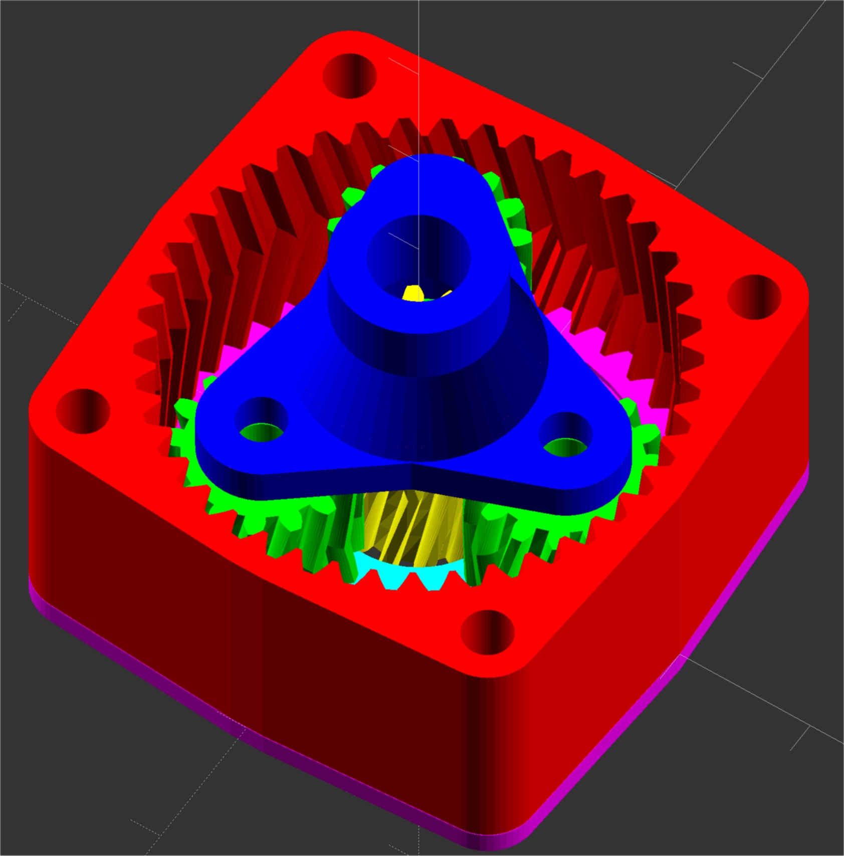 Parametric Epicyclic Gearbox. Helical Support.