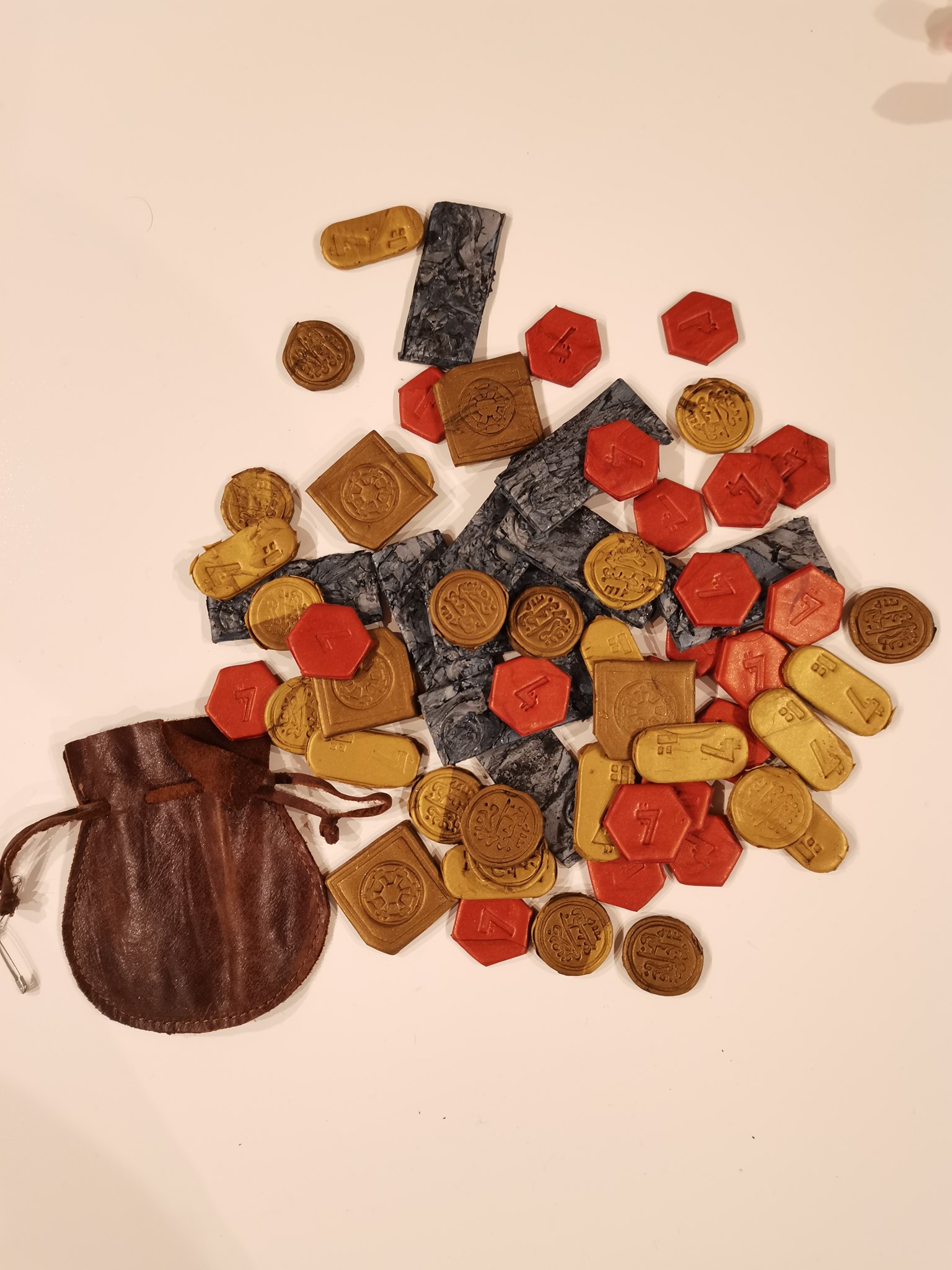 Sabacc chips (polymer clay stamp)