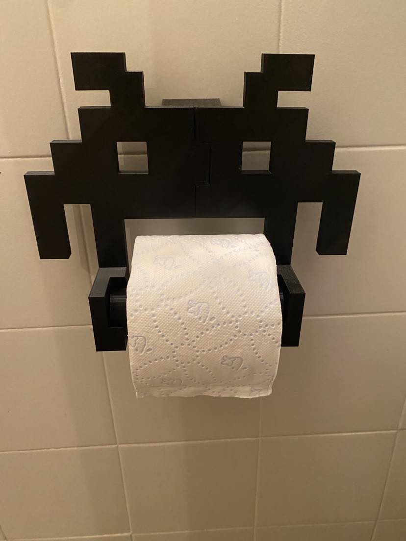 Support Rouleau Papier Toilette Space Invader