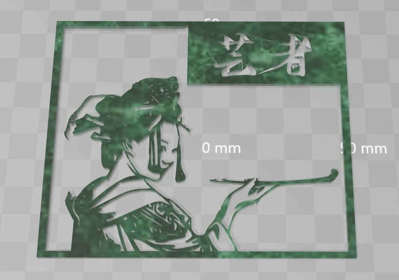 Japanese geisha stencil