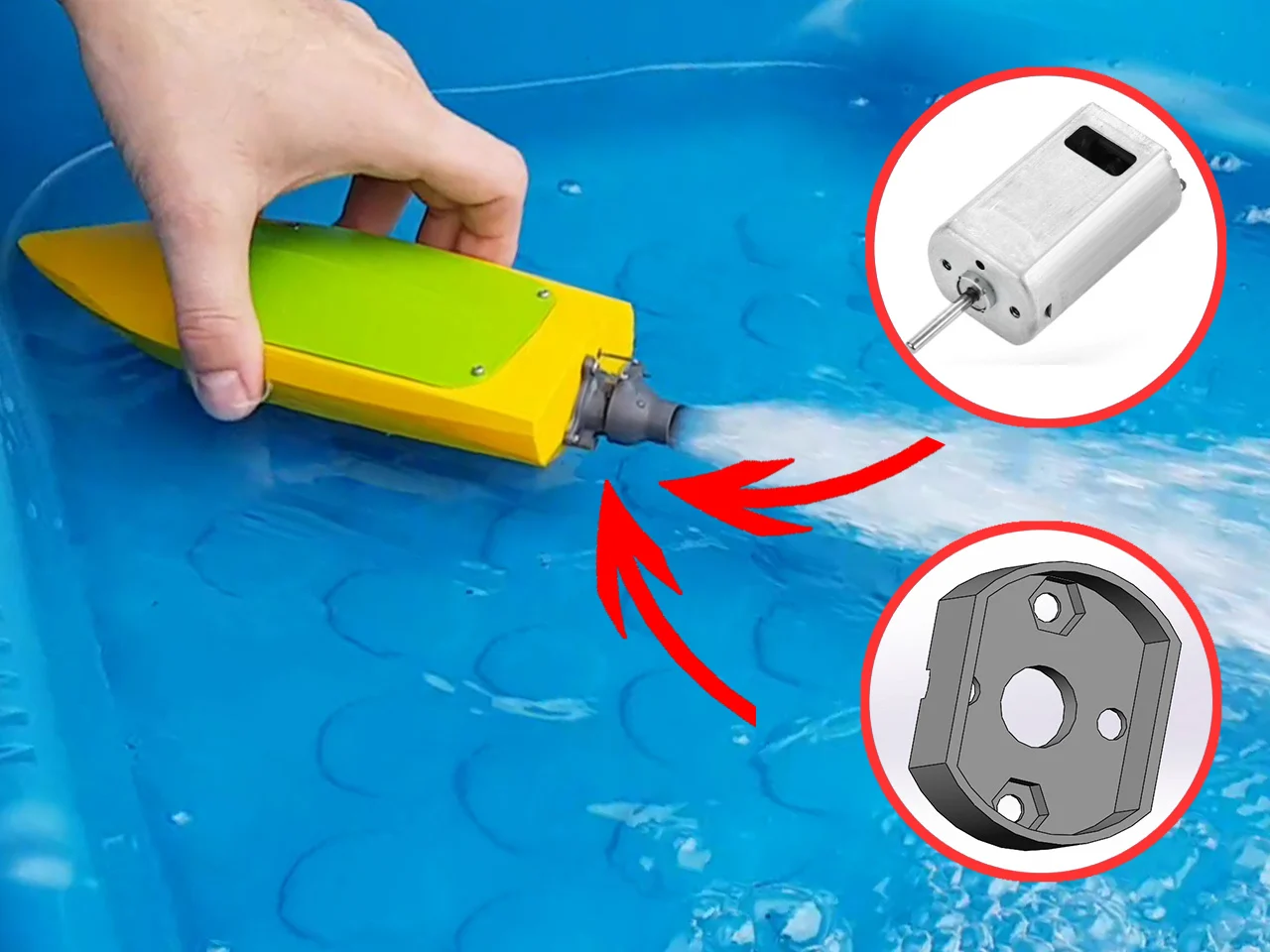 Mini RC Jet Boat - Motor Brushed 180 Adapter