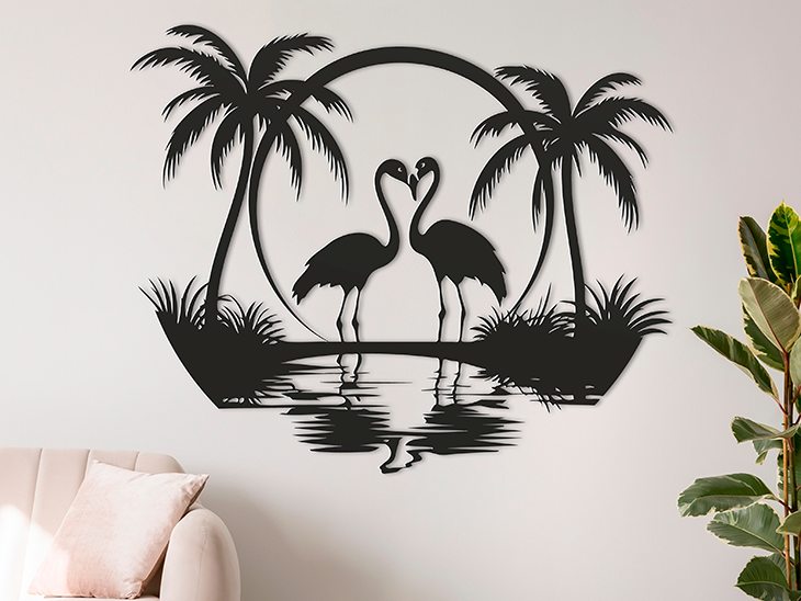 Sunset Flamingos