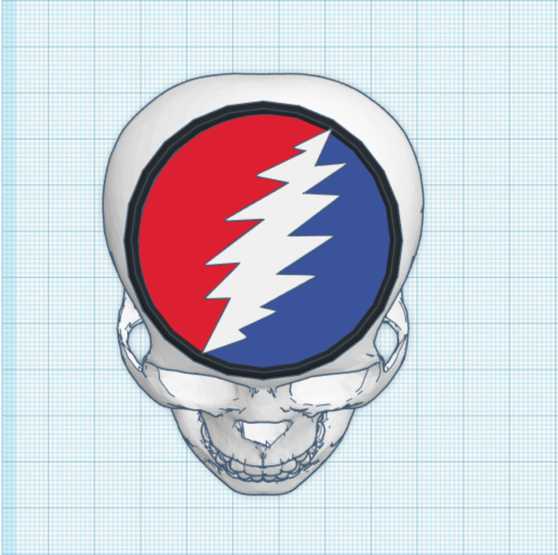 3D Steal Your Face Grateful Dead Skull