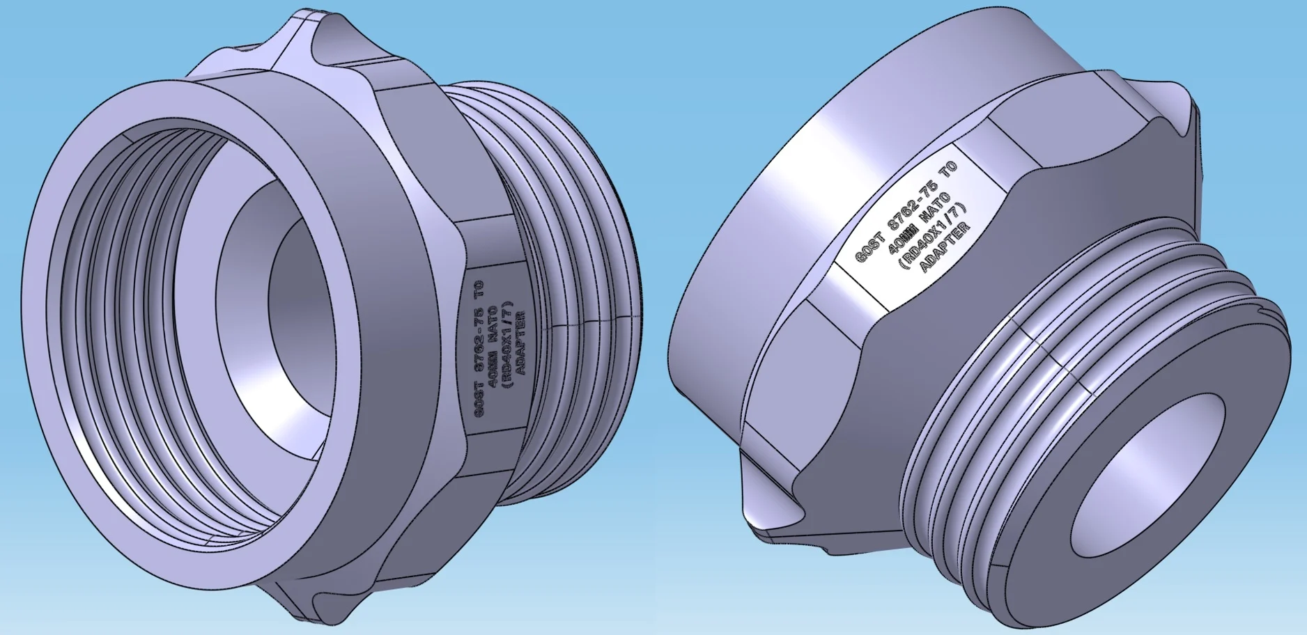 NATO to GOST & GOST to NATO (RD40x1/7-KR40H4) Adapter Set