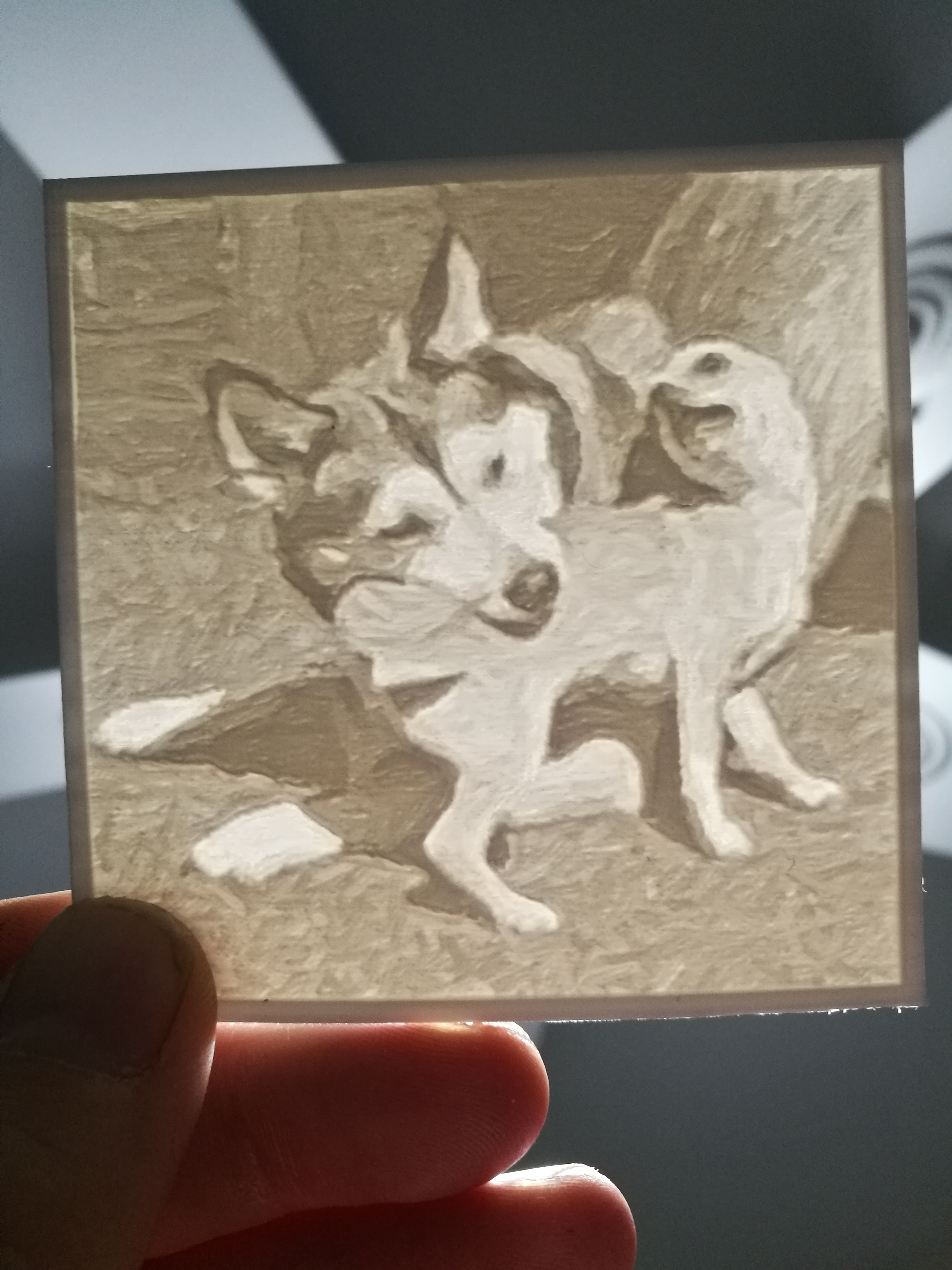 He Monch Butt - Renaissance painting, 1602 Lithophane