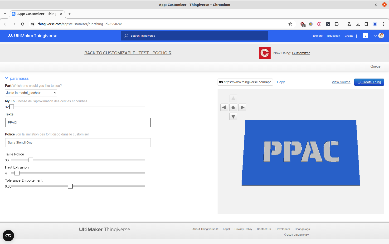 Customizable - Test - Pochoir
