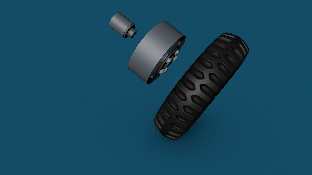 Wheels to Dodge wc53 - wc54 and WC52 1/16 Scale rim and tire