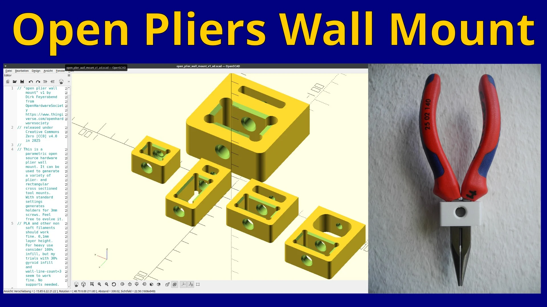open pliers wall mount