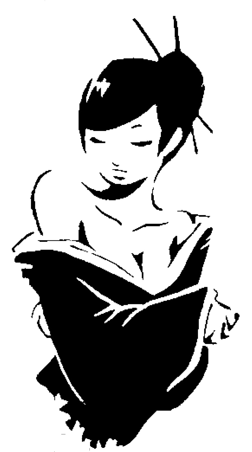 Kimono Girl stencil