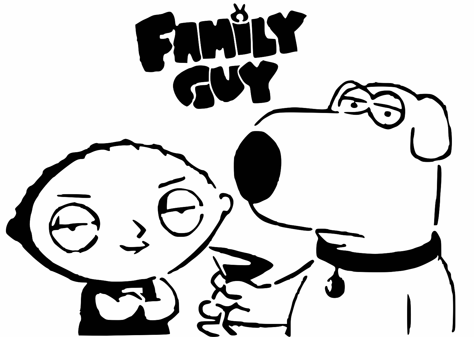 Brian and Stewie stencil