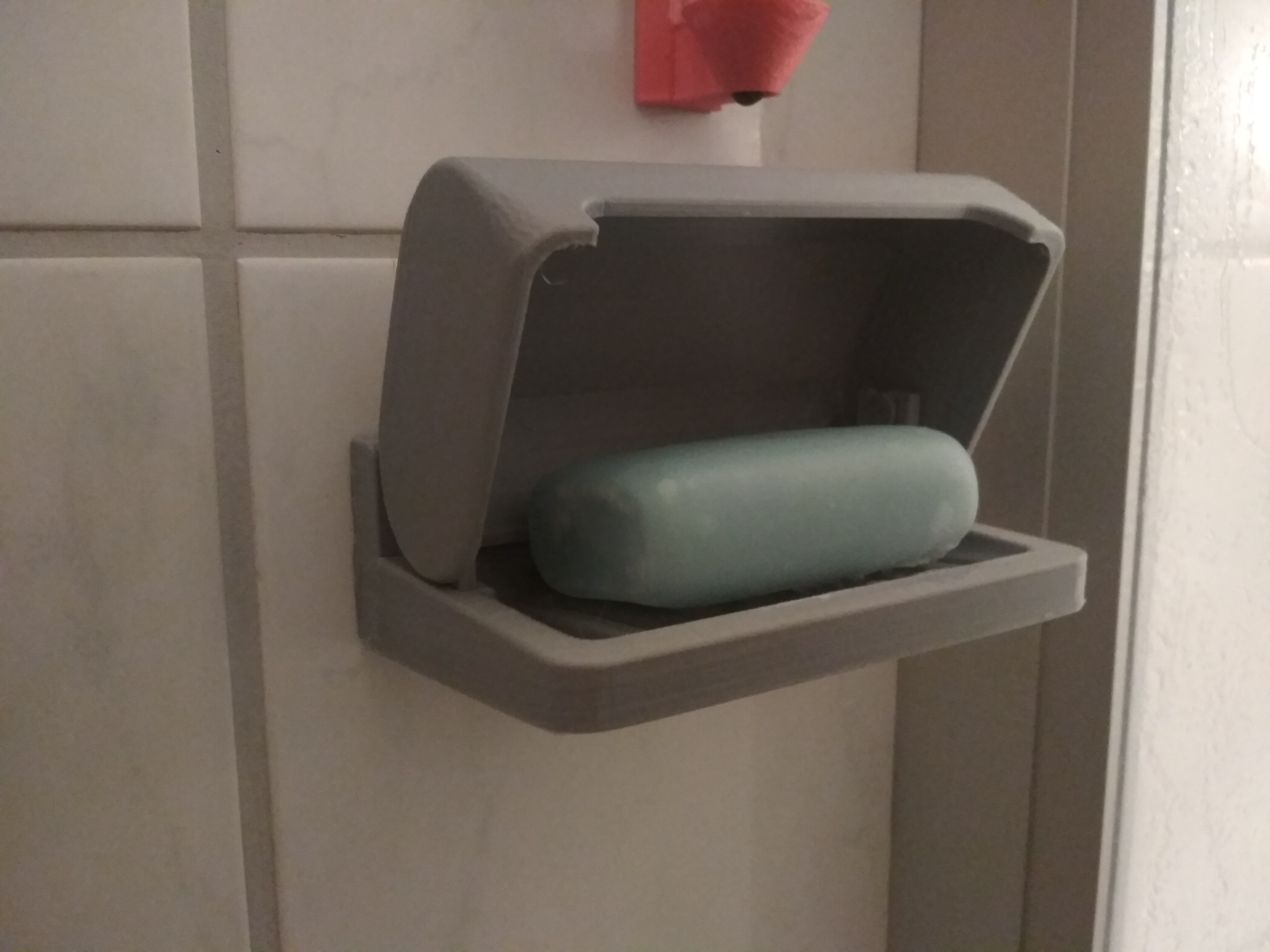 shower wall soap holder with cover