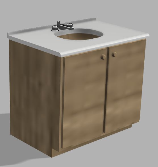 Scale Bathroom Sink and Vanity For Dioramas