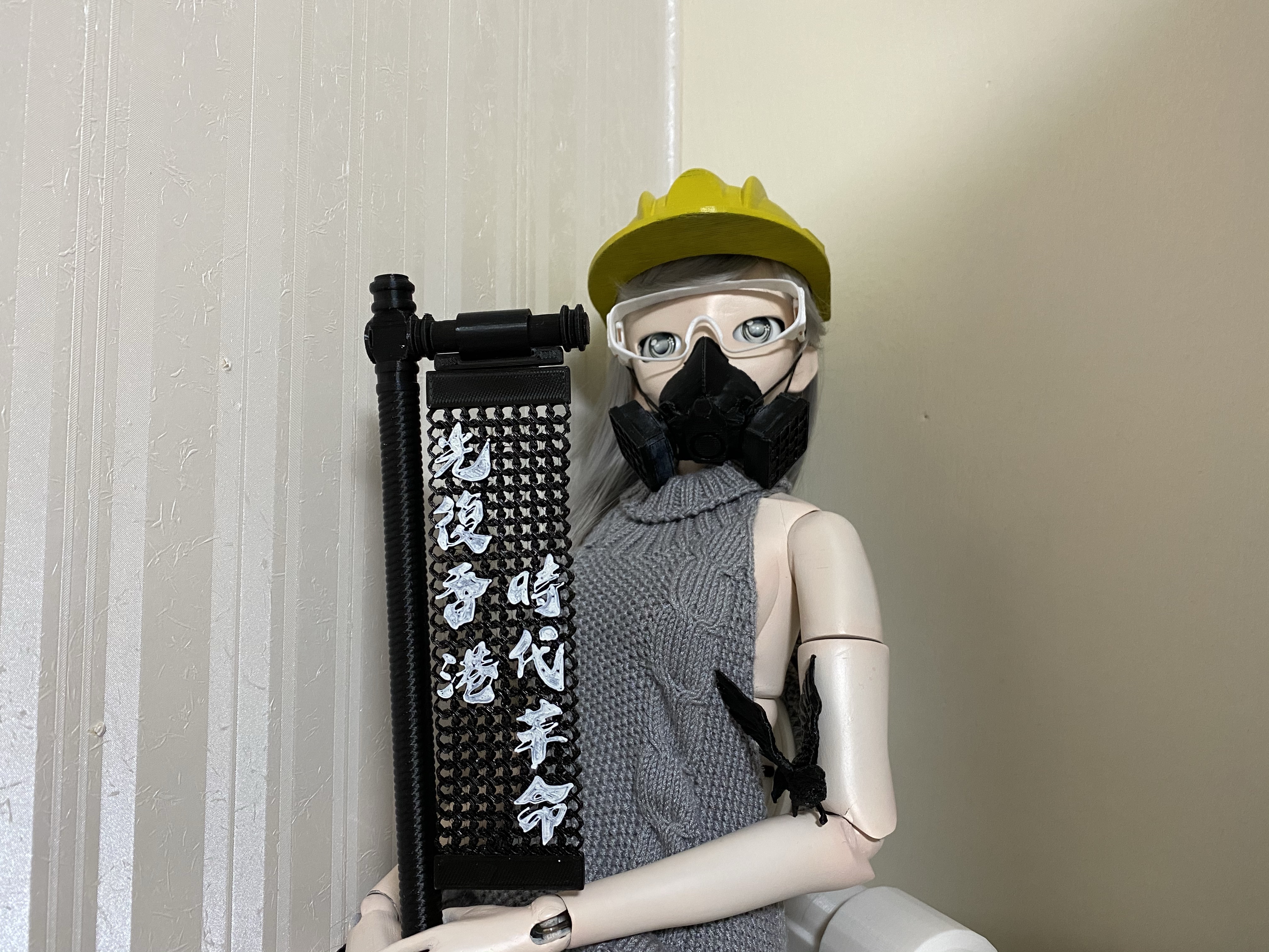Hong Kong Protester Gear Set for 1/3 BJD