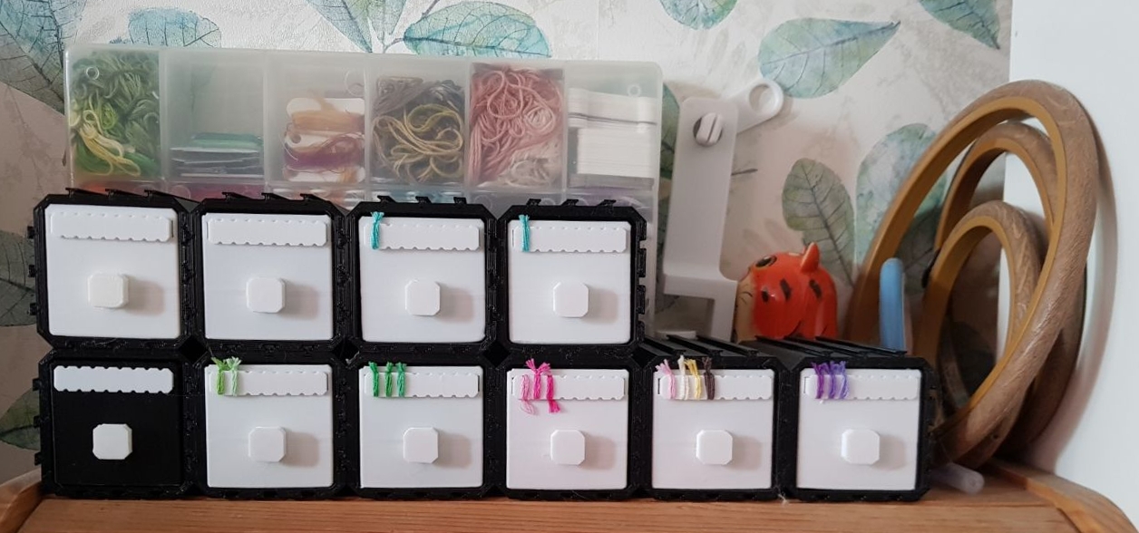 Modular & scalable storage system for cross-stitching/embroidery floss