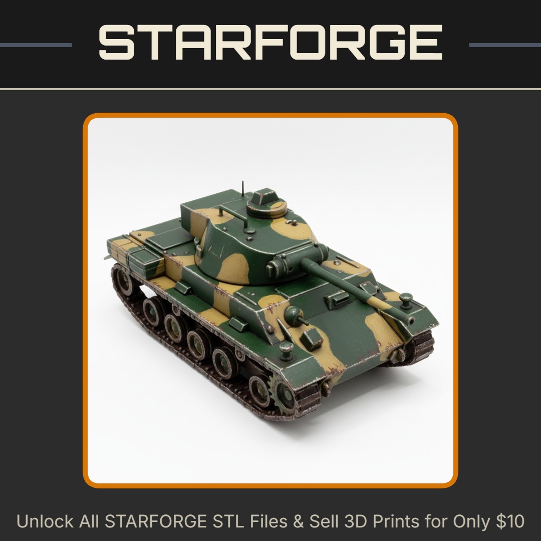 28mm Sturmgeschütz III German Assault Gun WWII Tank Model StarForge Kits 3D Print STL File